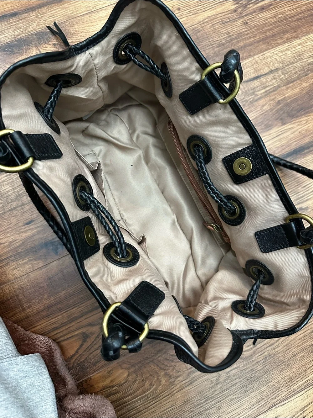 The Sak Woven Leather Hobo with side ties